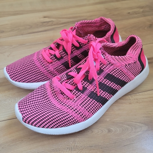 Adidas Element Refine Tricot Run Natural Pink/Black Sneakers Sz 6 - Picture 1 of 9
